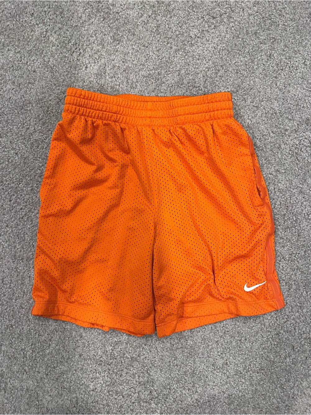 Nike Kids Bright Orange Mesh Sports Shorts
